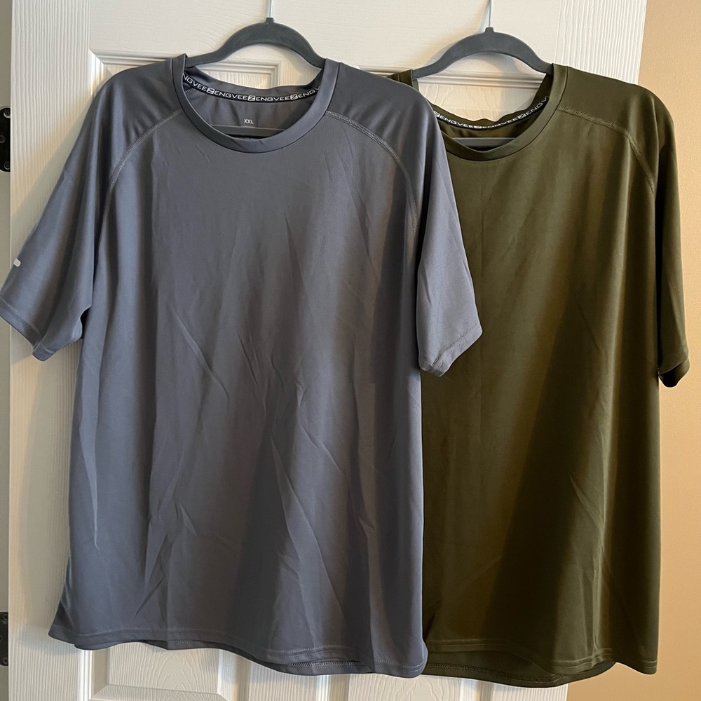 Men's Gray and Olive T-Shirts. Set of two.